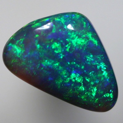 SOLID BLACK OPAL 3D pattern of green shades over blue
